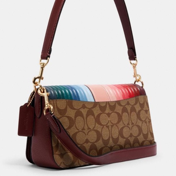 💘 Georgie Shoulder Bag Signature Canvas W/🌈 - Picture 4 of 5